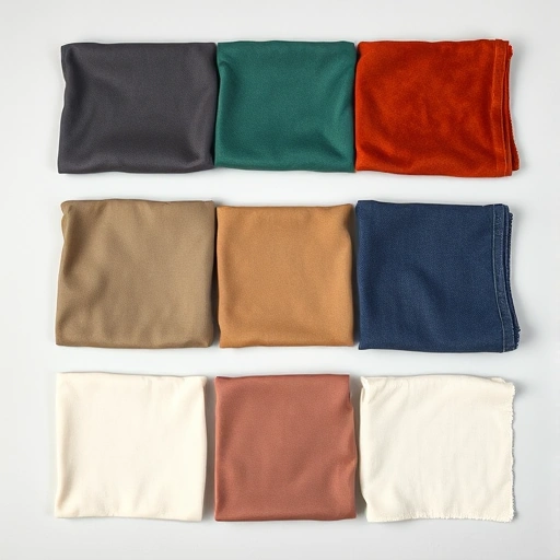 A clean, high-quality flat lay of various fabric swatches commonly used for sewing covers: cotton, linen, polyester, velvet, velvet, denim, and canvas, arranged neatly on a light gray background with soft natural lighting, showing texture and weave details clearly, no text, no labels, no people, no stitching or sewing tools visible